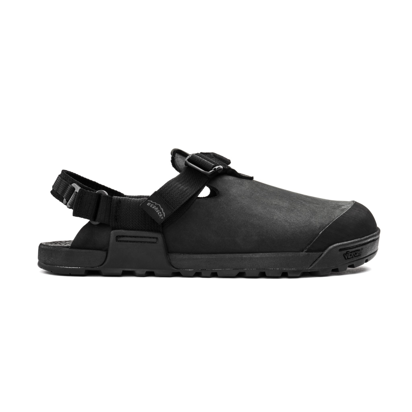 Bedrock Mountain Clog Obsidian Dark Gray Nubuck Leather side view