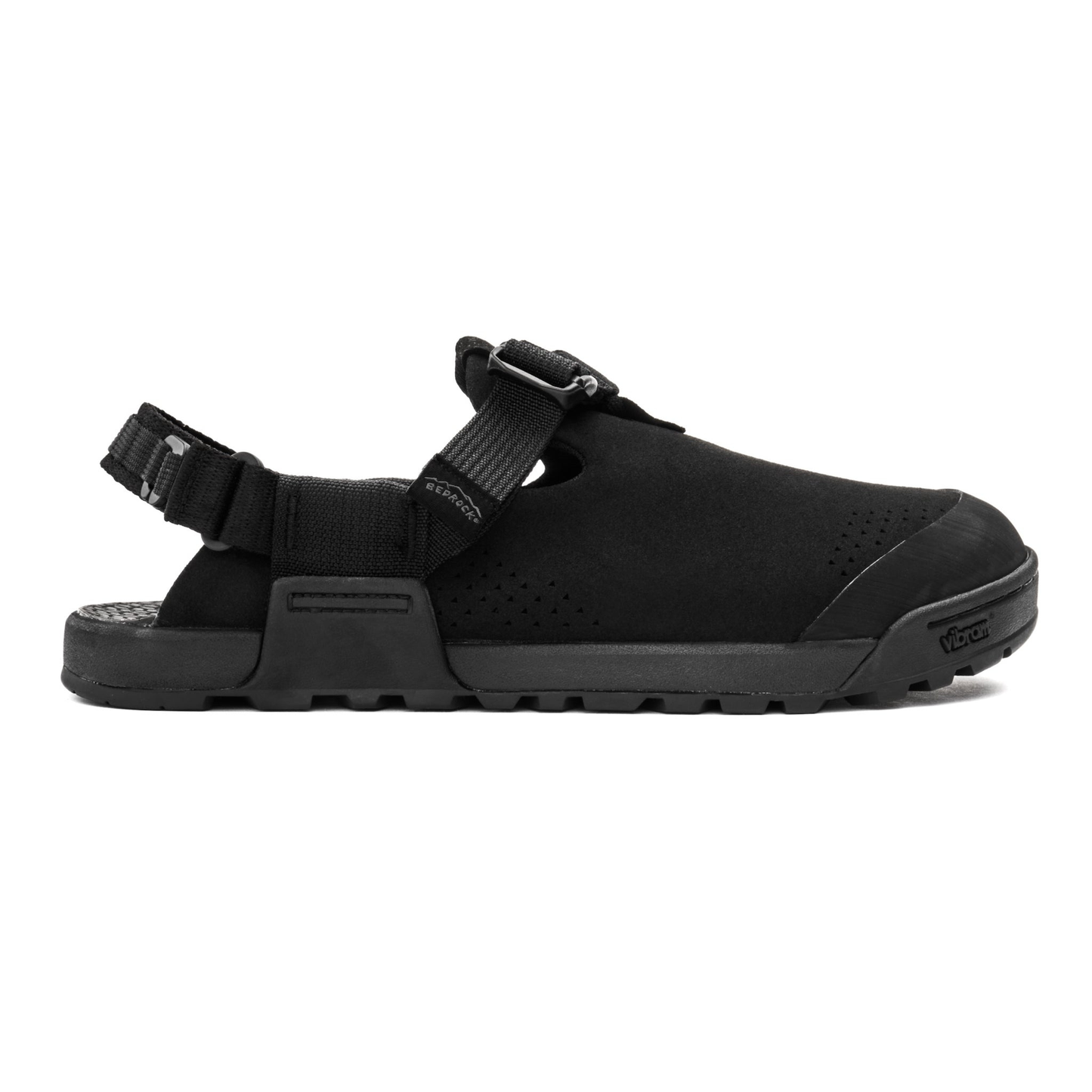 Bedrock Mountain Clog Synthetic Suede Obsidian Black side view