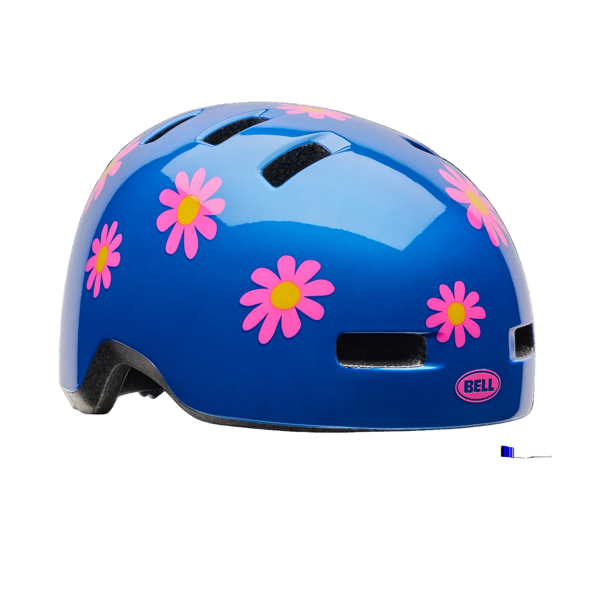 Bell Lil' Ripper kids bicycle helmet with compact shell, Action Fit adjustable dial system and no-pinch side buckle.
