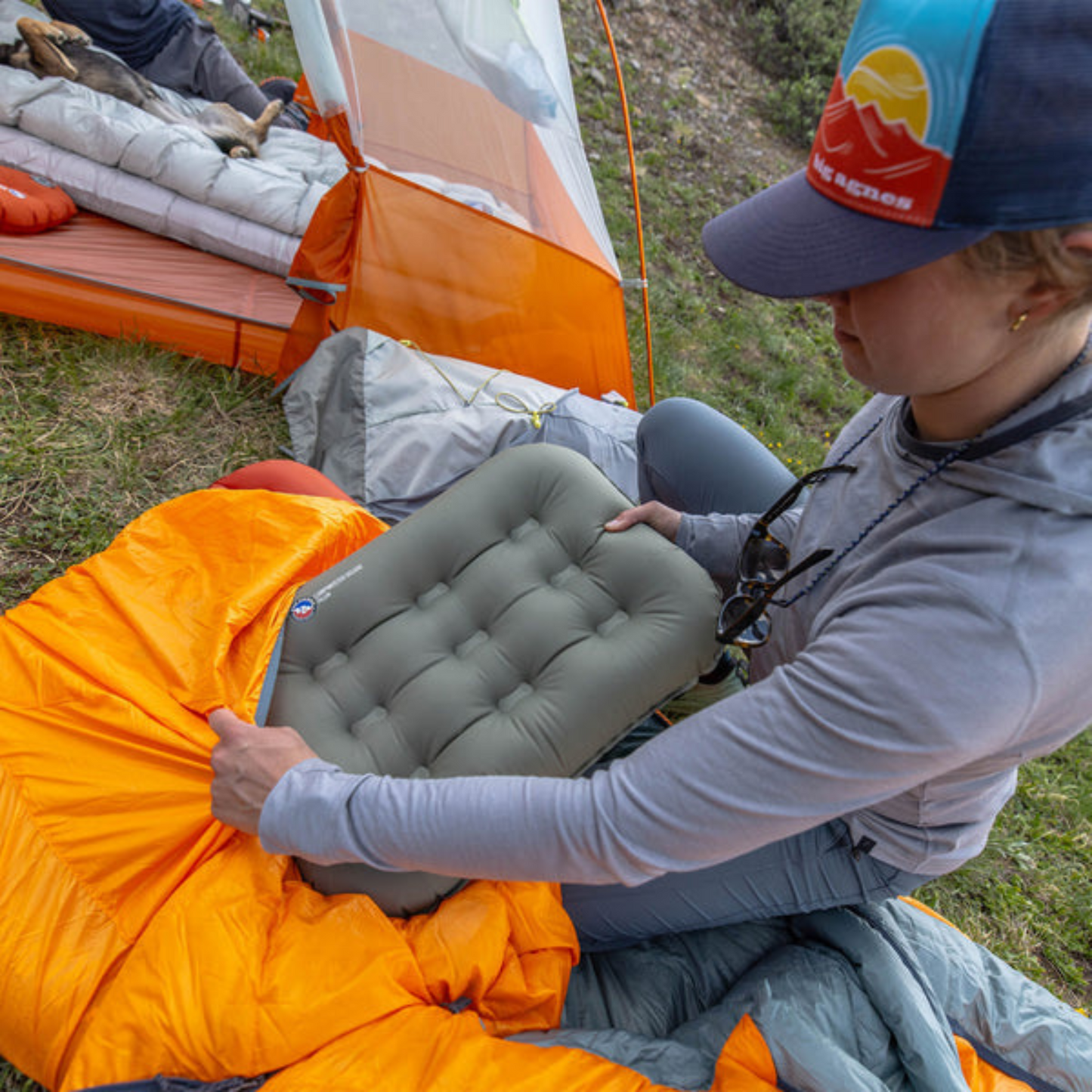 Big Agnes Campmeister Deluxe Pillow inside Big Agnes sleeping bag pillow barn