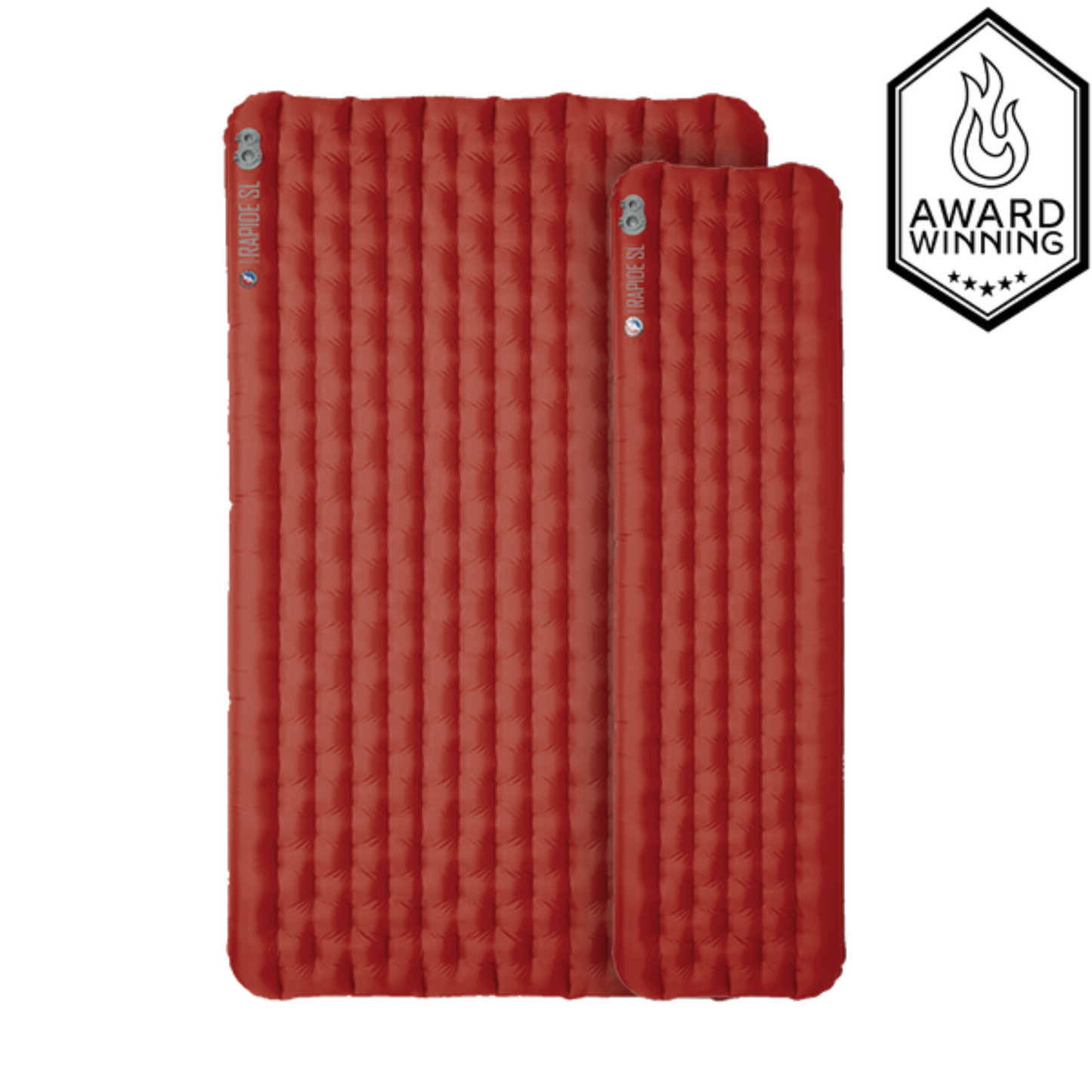 Big Agnes Rapide SL Double Wide Sleeping Pad next to the Regular Size