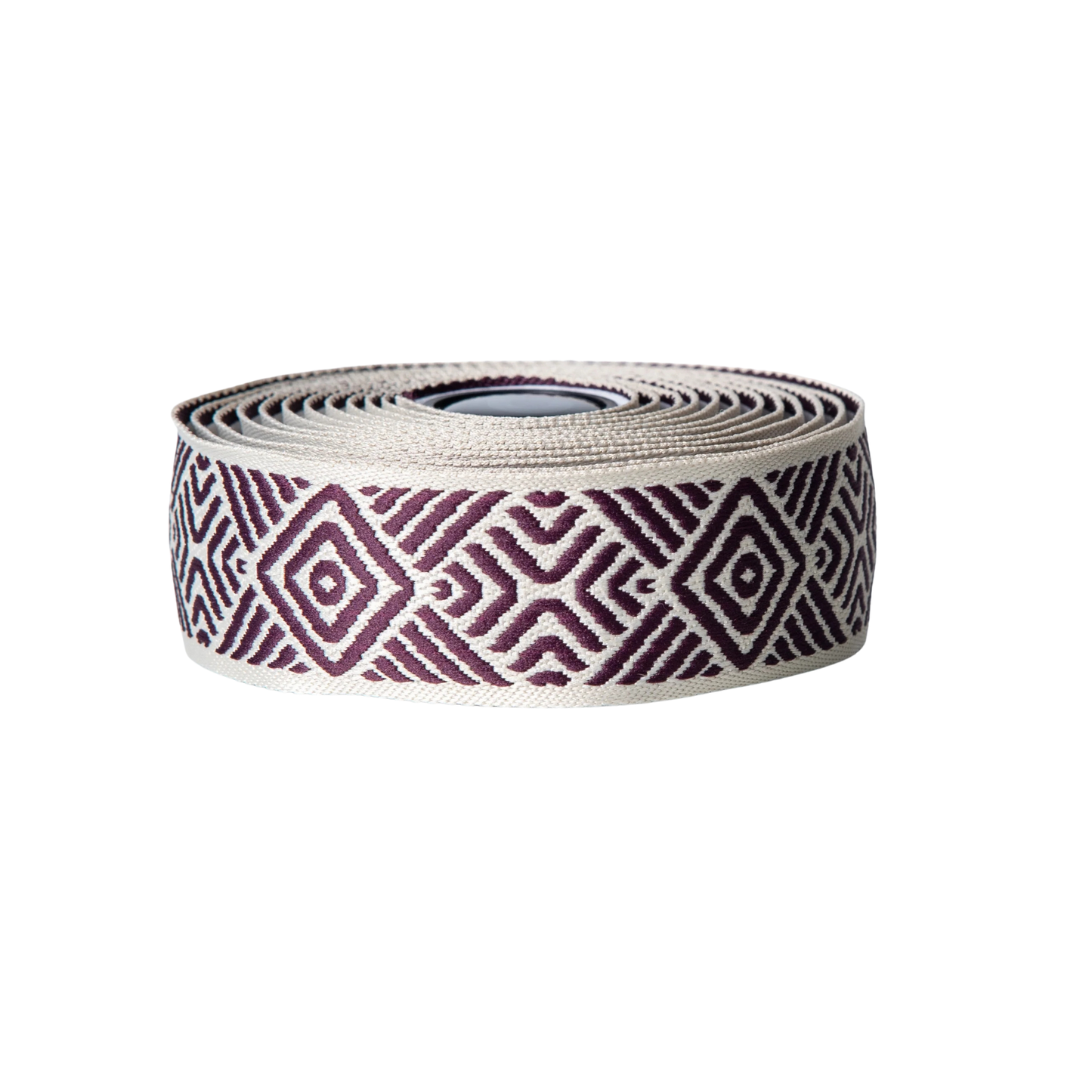 Sim Works BTP woven bar tape in diamond AFFI-Brown pattern, rolled up.