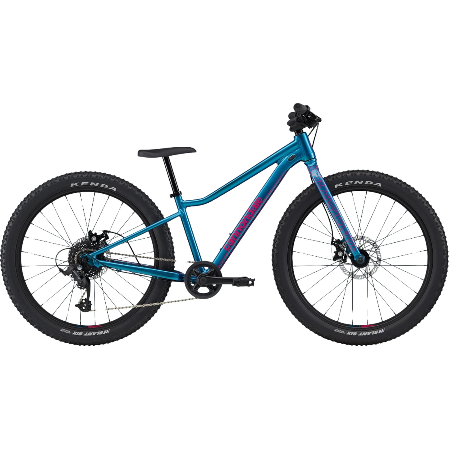 Cannondale Kids Trail Plus 24 youth mountain bike in Deep Teal Side Profile