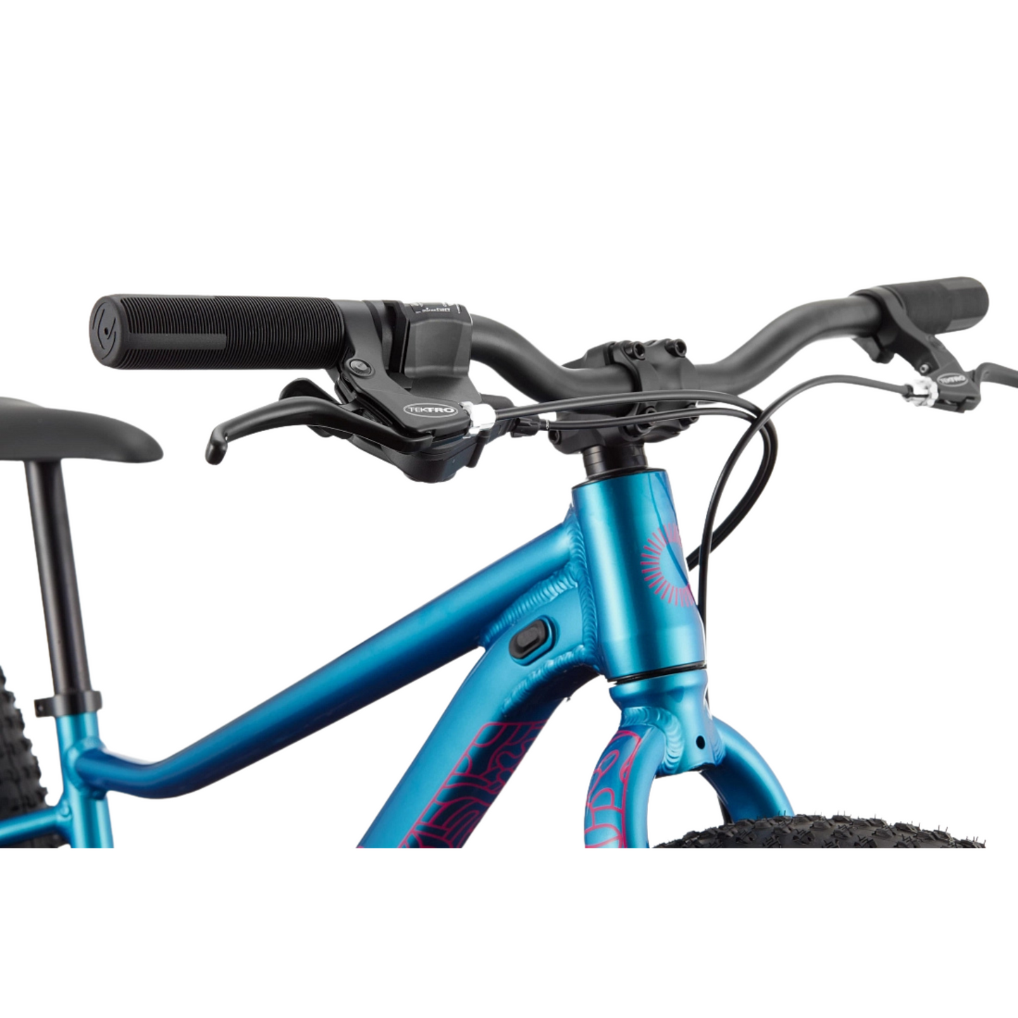 Cannondale Kids Trail Plus 24 youth mountain bike in Deep Teal handlebar detail