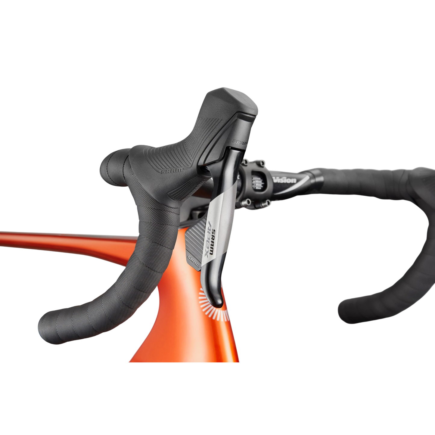 Sram Apex AXS Brake/Shifter levers on a Cannondale SuperX 4 AXS carbon gravel bike fire orange colour