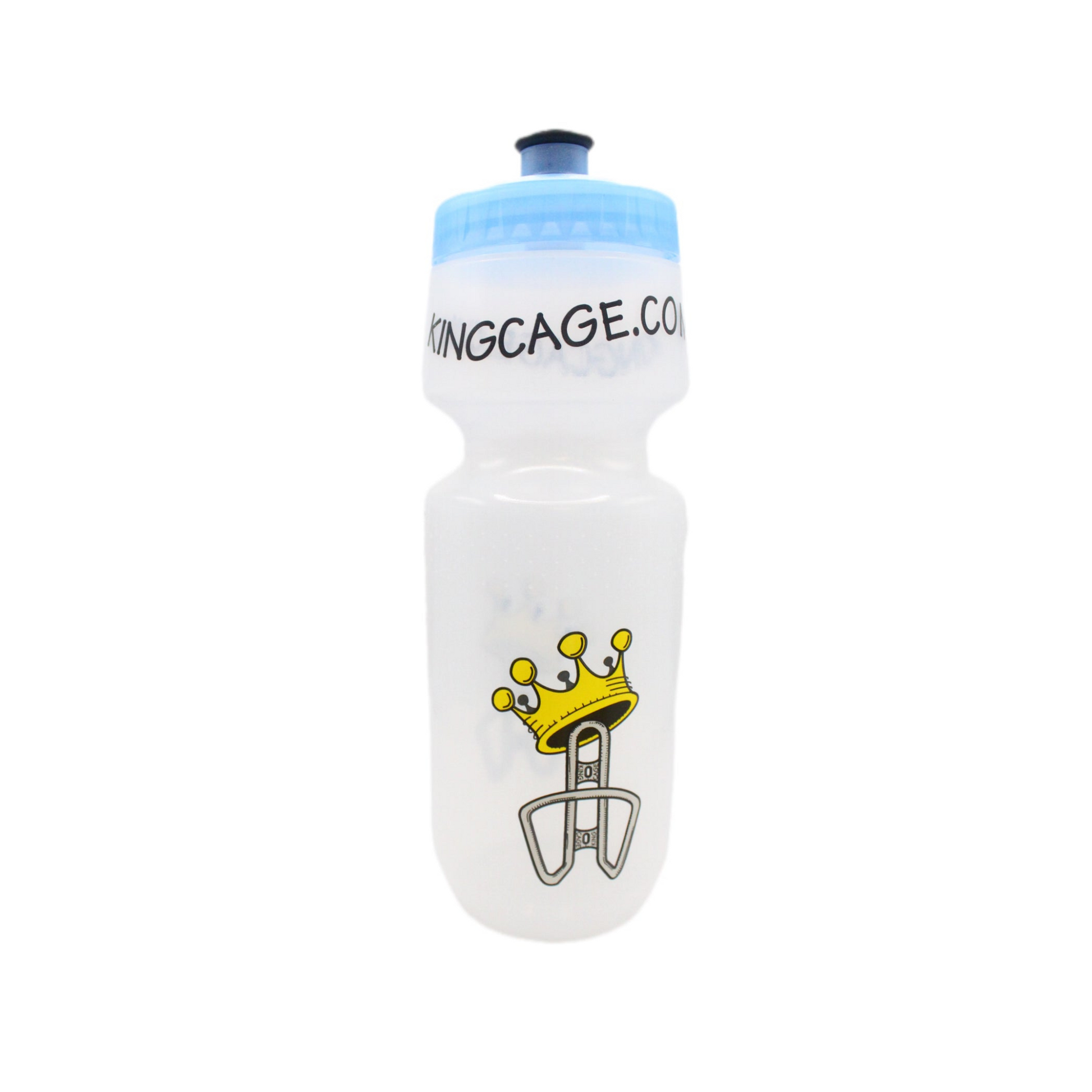 King Cage Classic 21oz Purist cycling water bottle with Blue Cap