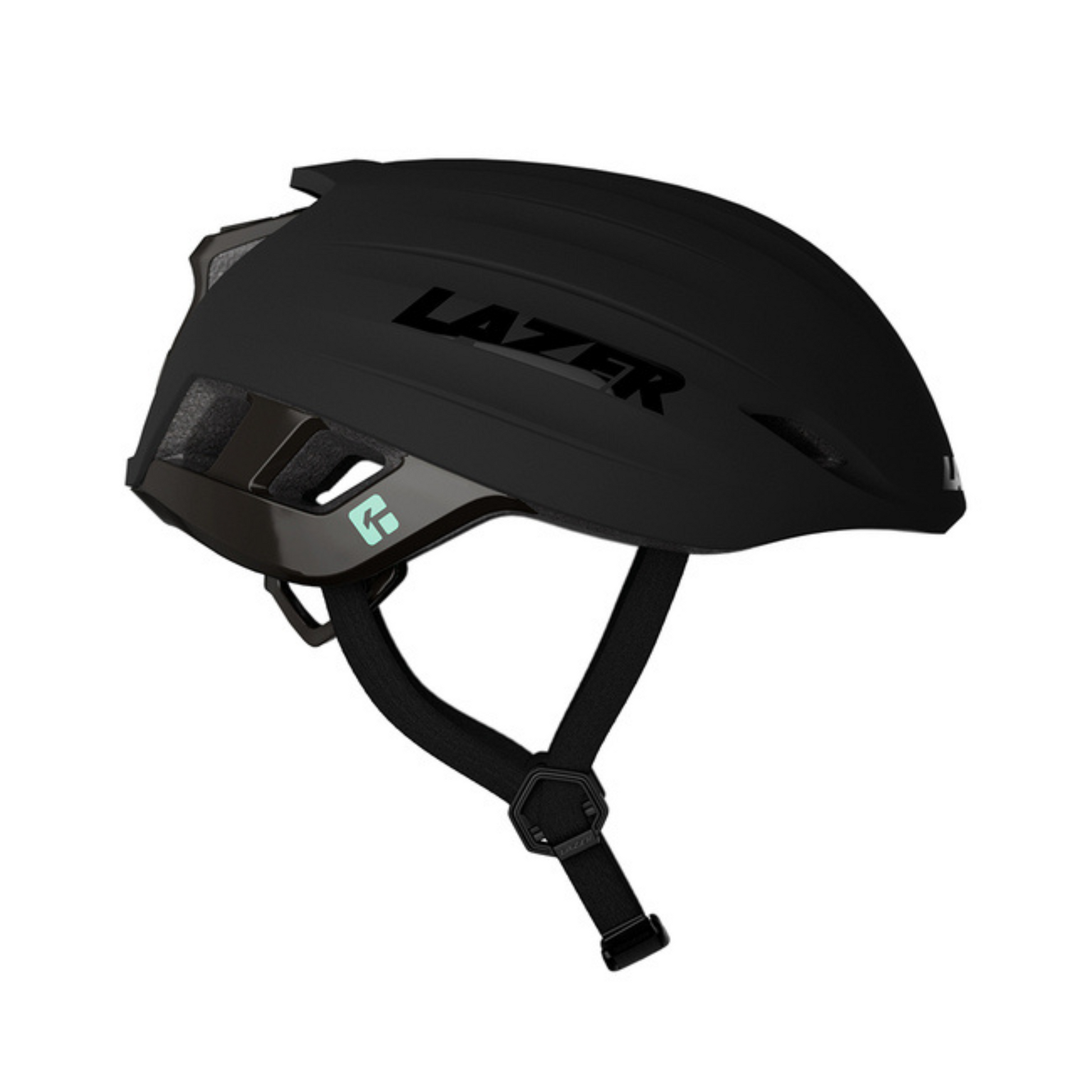 Side view of Lazer Z1 KinetiCore Aeroshell installed on helmet