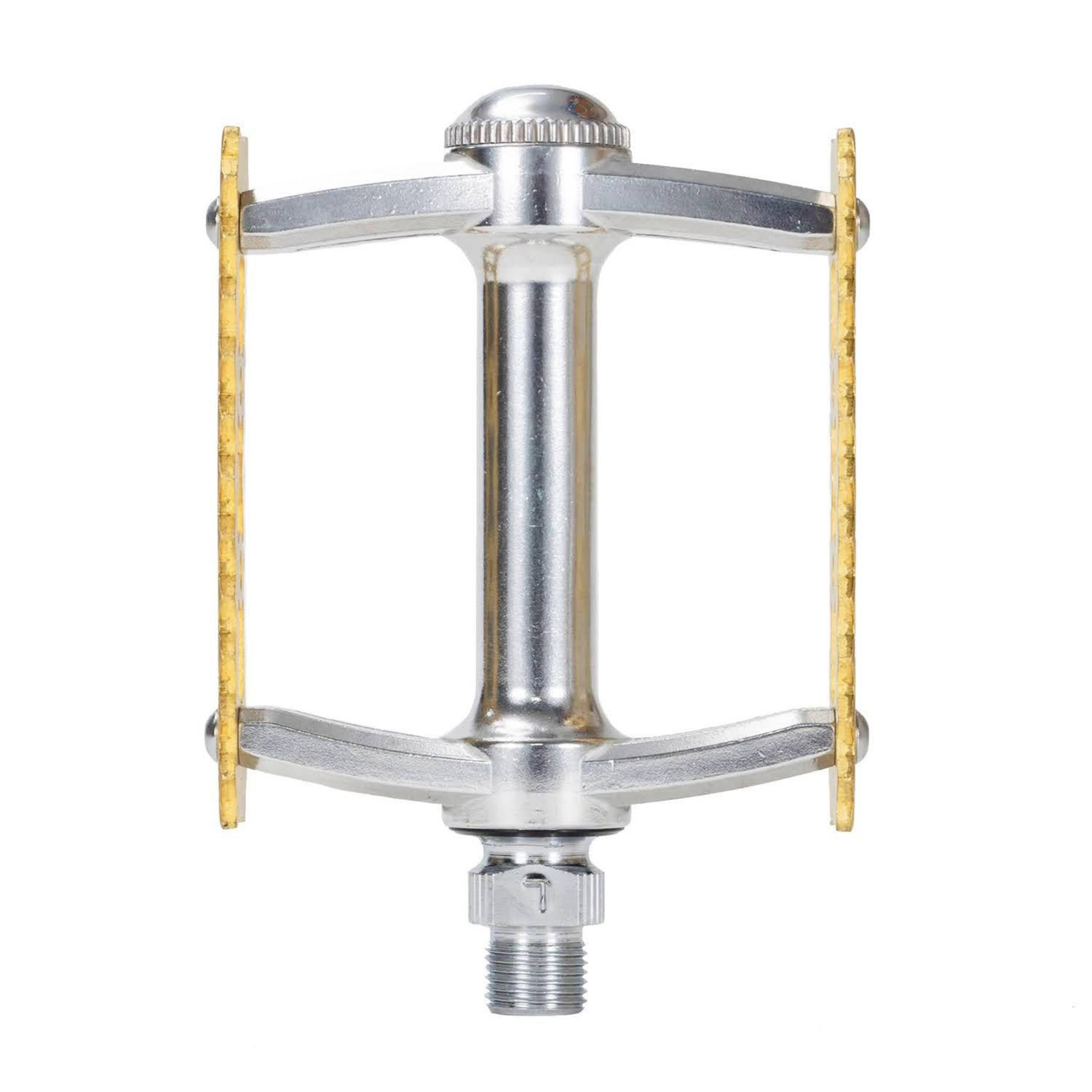 MKS Sylvan Gordito Brass For Circles Pedals – Raw Brass finish top view