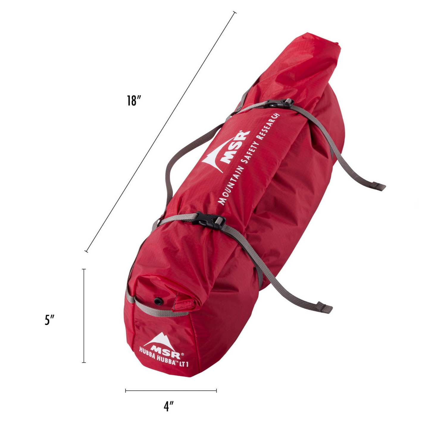 MSR Hubba Hubba LT 1‑Person Tent roll top stuff sack and packed dimensions
