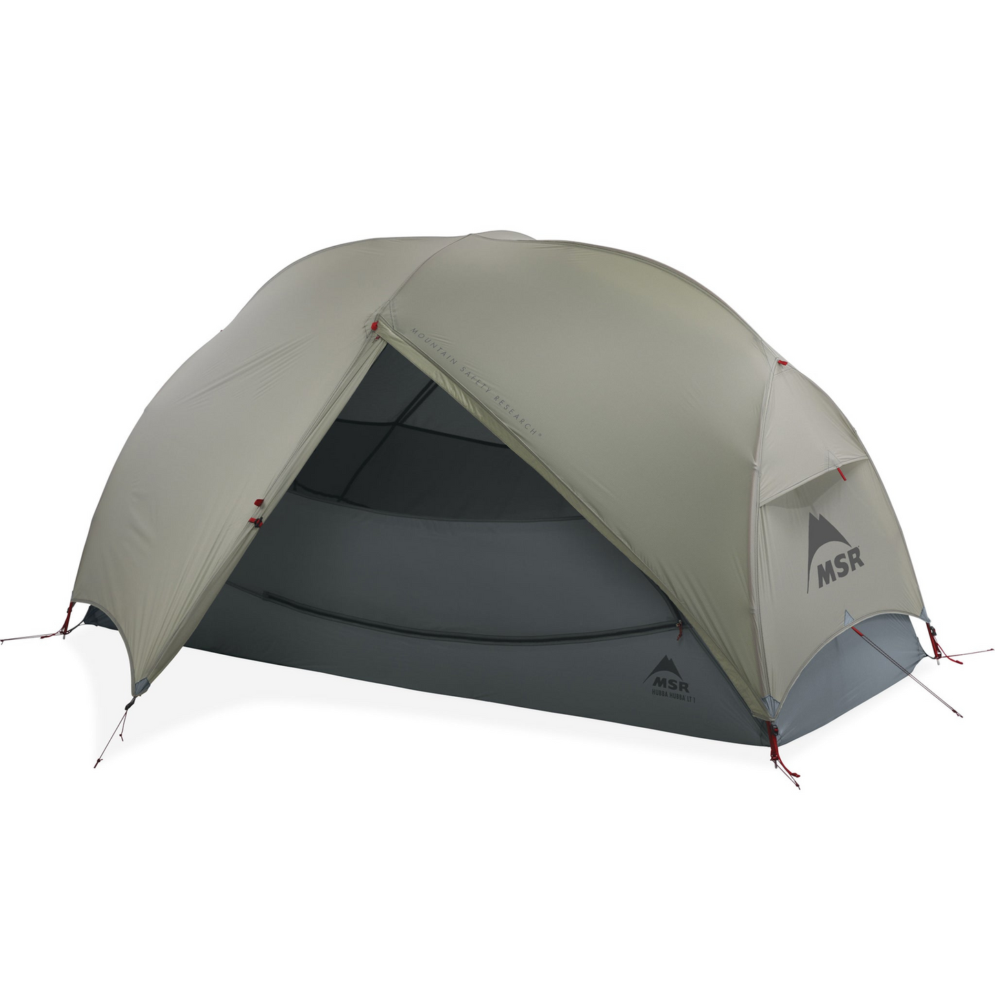 MSR Hubba Hubba LT 1‑Person Tent pitched with rain fly and vestibule open