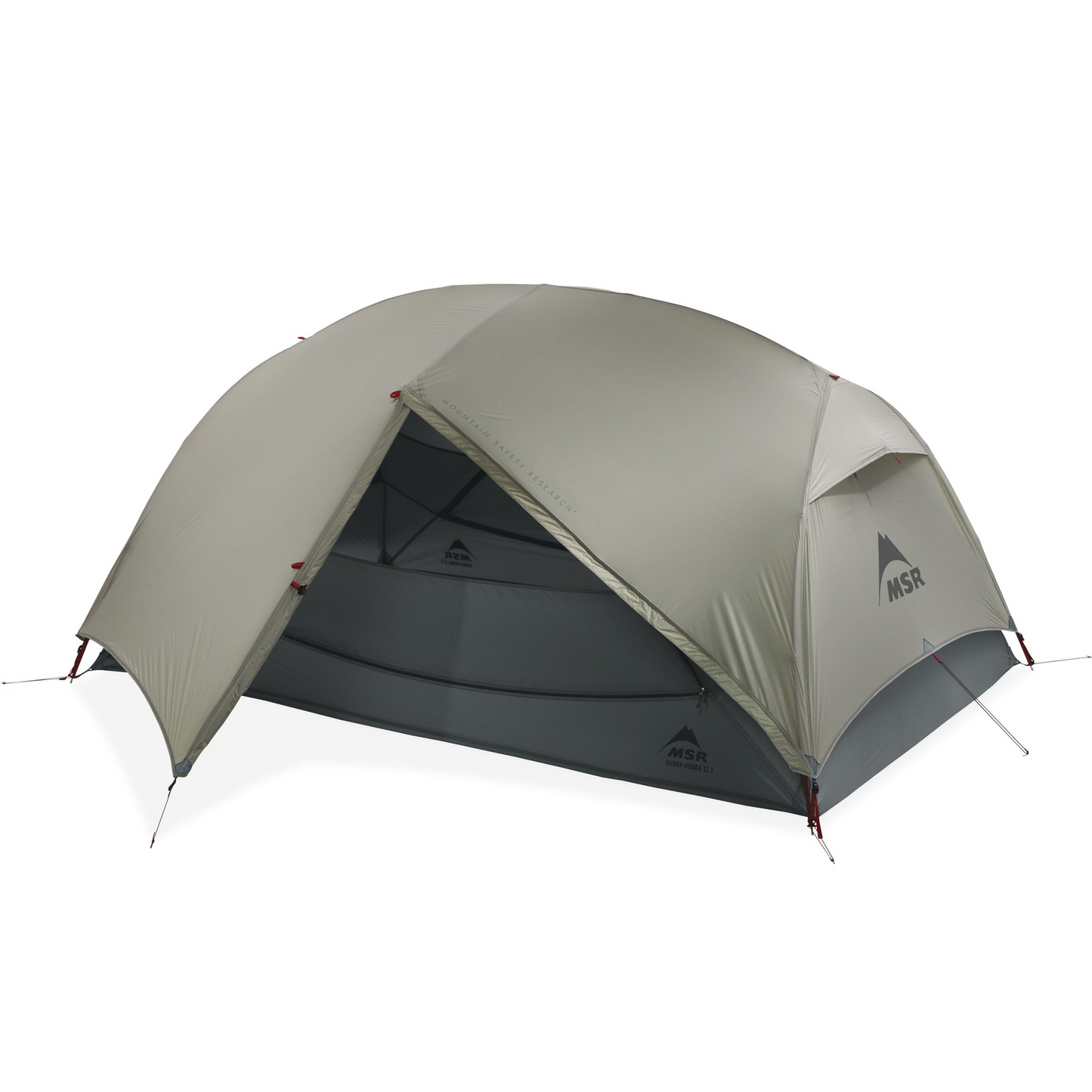 MSR Hubba Hubba LT 2‑Person Tent pitched with rain fly and vestibule open