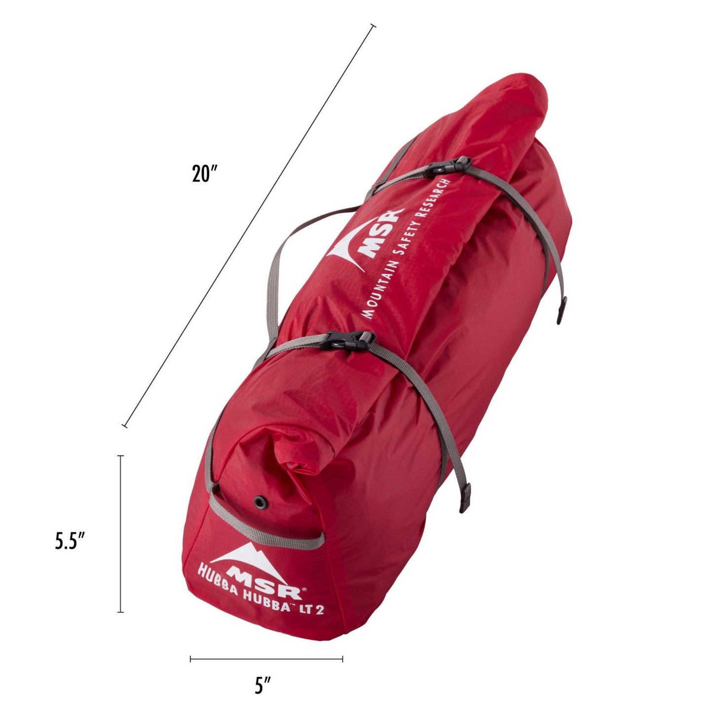 MSR Hubba Hubba LT 2‑Person Tent roll top stuff sack and packed dimensions