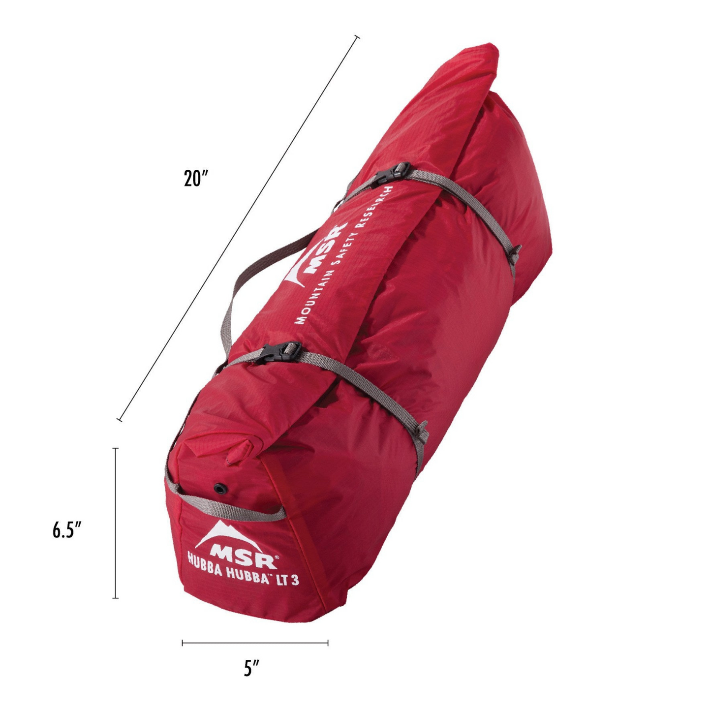 MSR Hubba Hubba LT 3‑Person Tent roll top stuff sack and packed dimensions