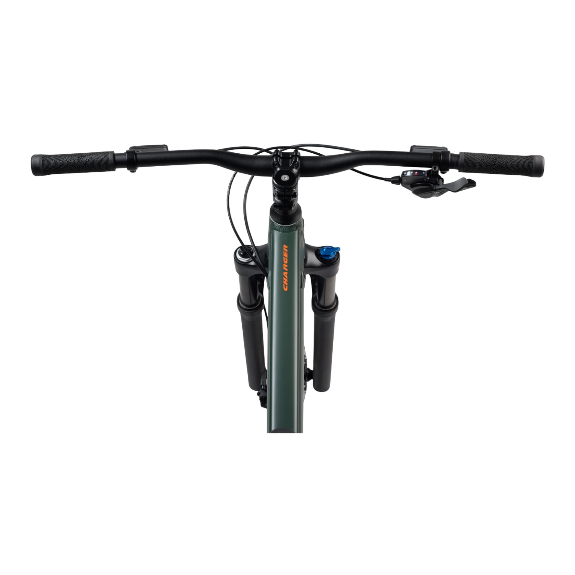 Norco Charger 26 youth mountain bike in Sage Slate top point of view