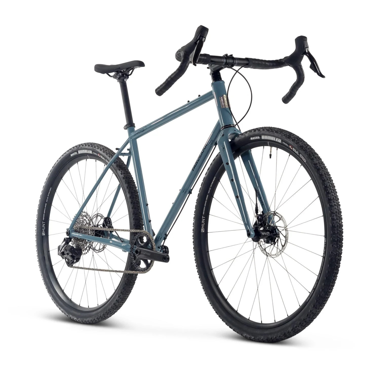 Panorama Anticosti GRX 610 gravel bike with carbon fork front right view