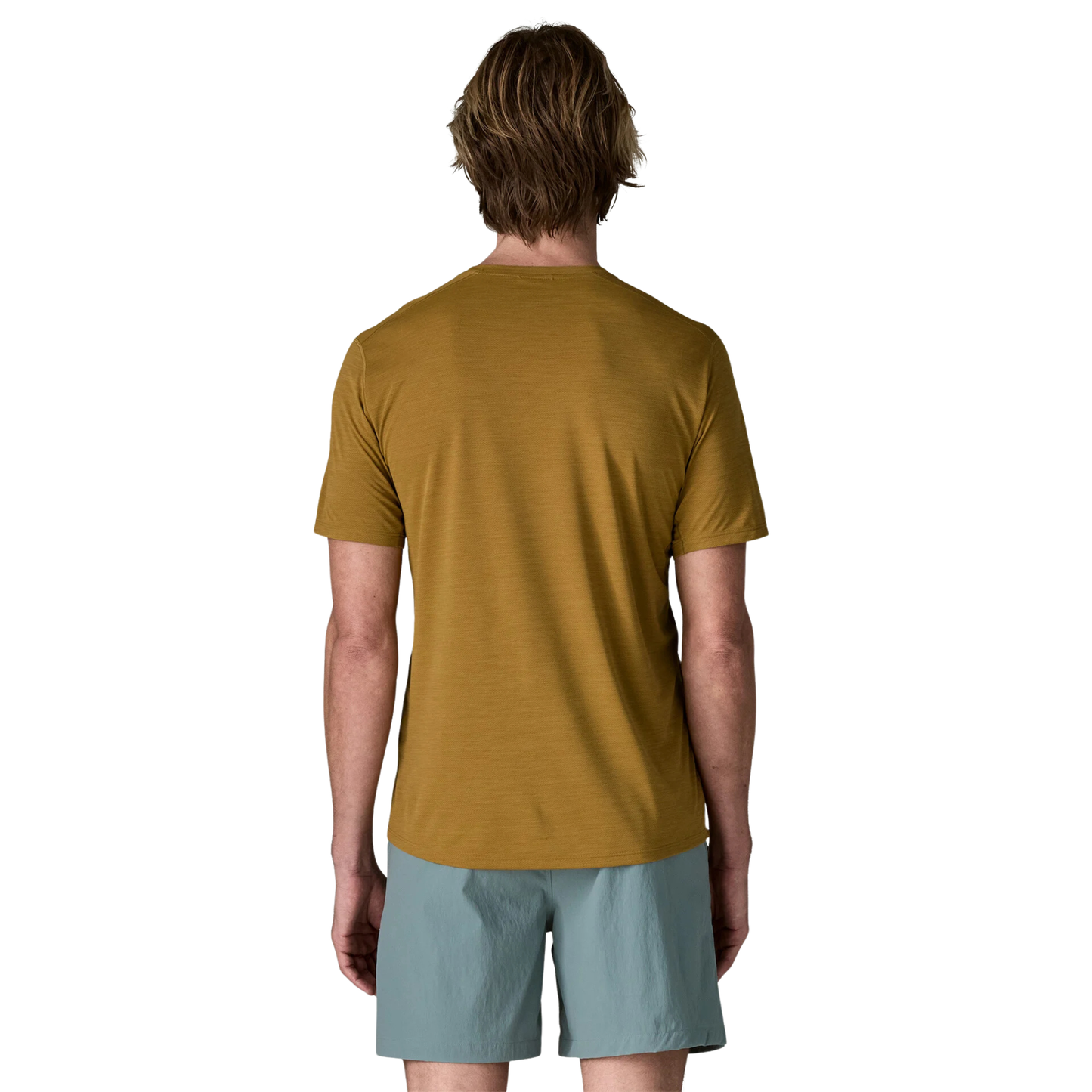 Patagonia Men’s Capilene Cool Ultra Shirt bobcat brown in use back view