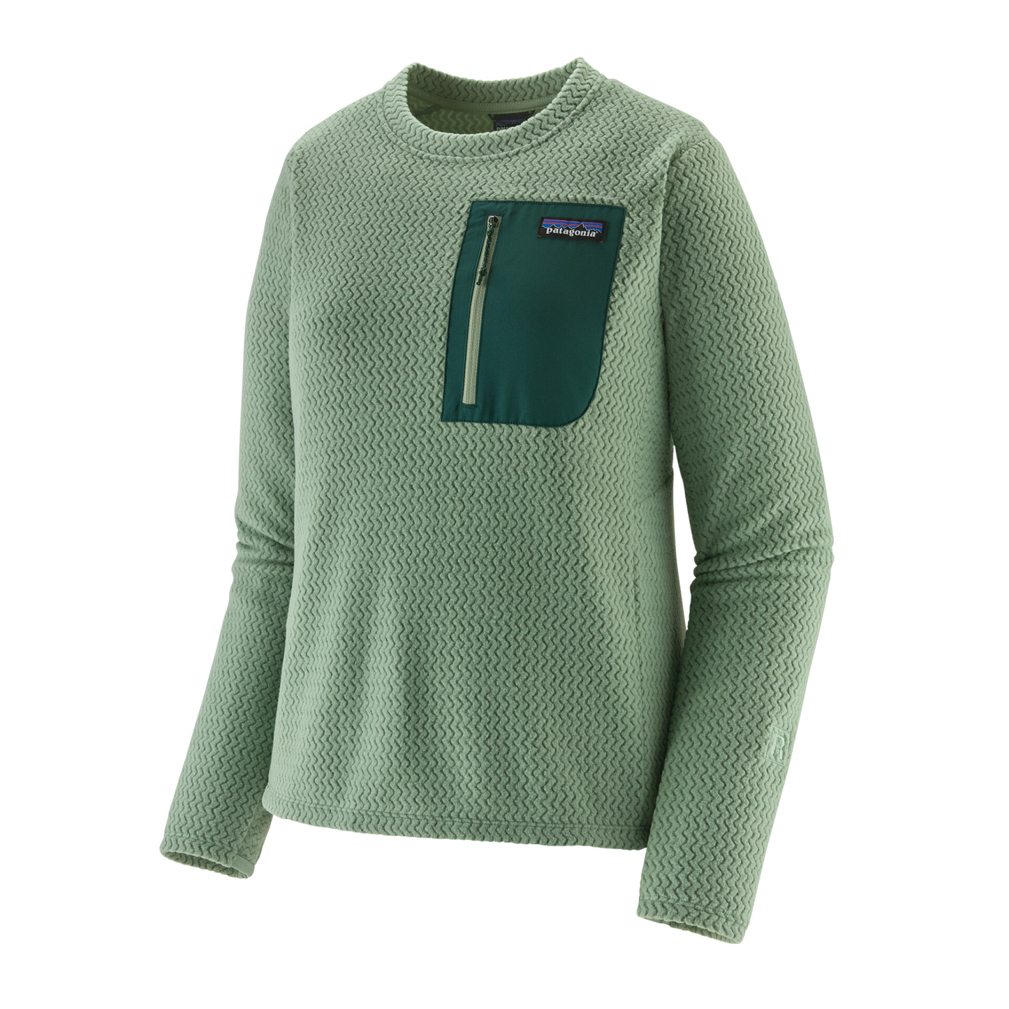 Patagonia Women’s R1 Air Fleece Midlayer Crew in Elmwood Green Colour