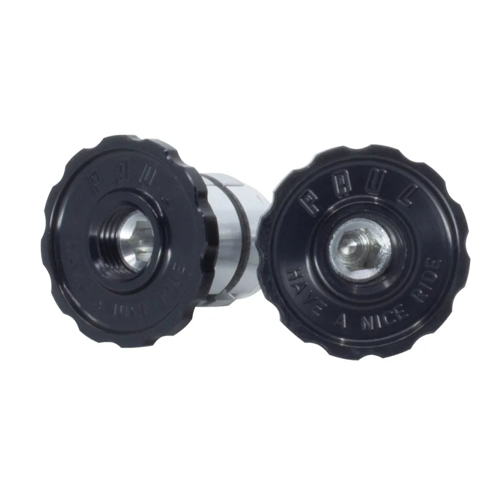 Paul Components bar end plugs black front view