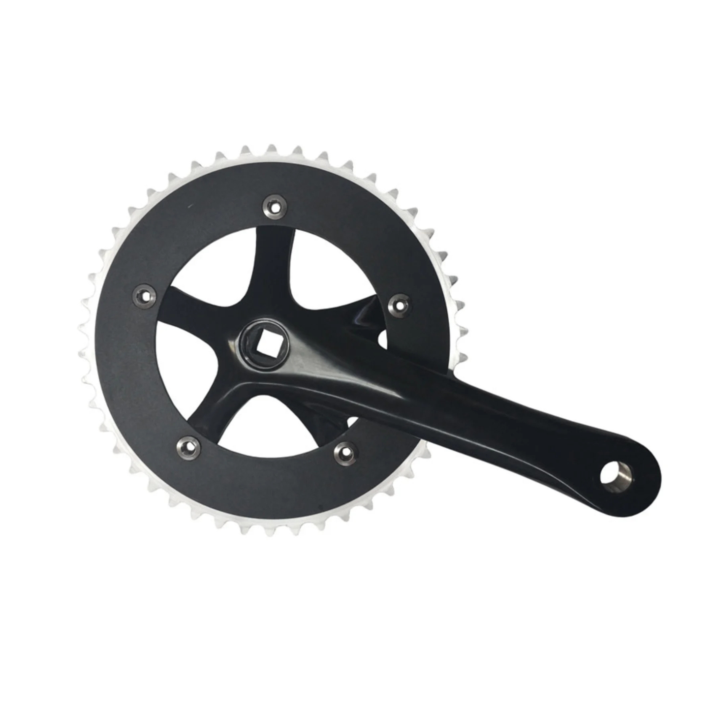 Prowheel Single Speed Crankset Black 46T front view