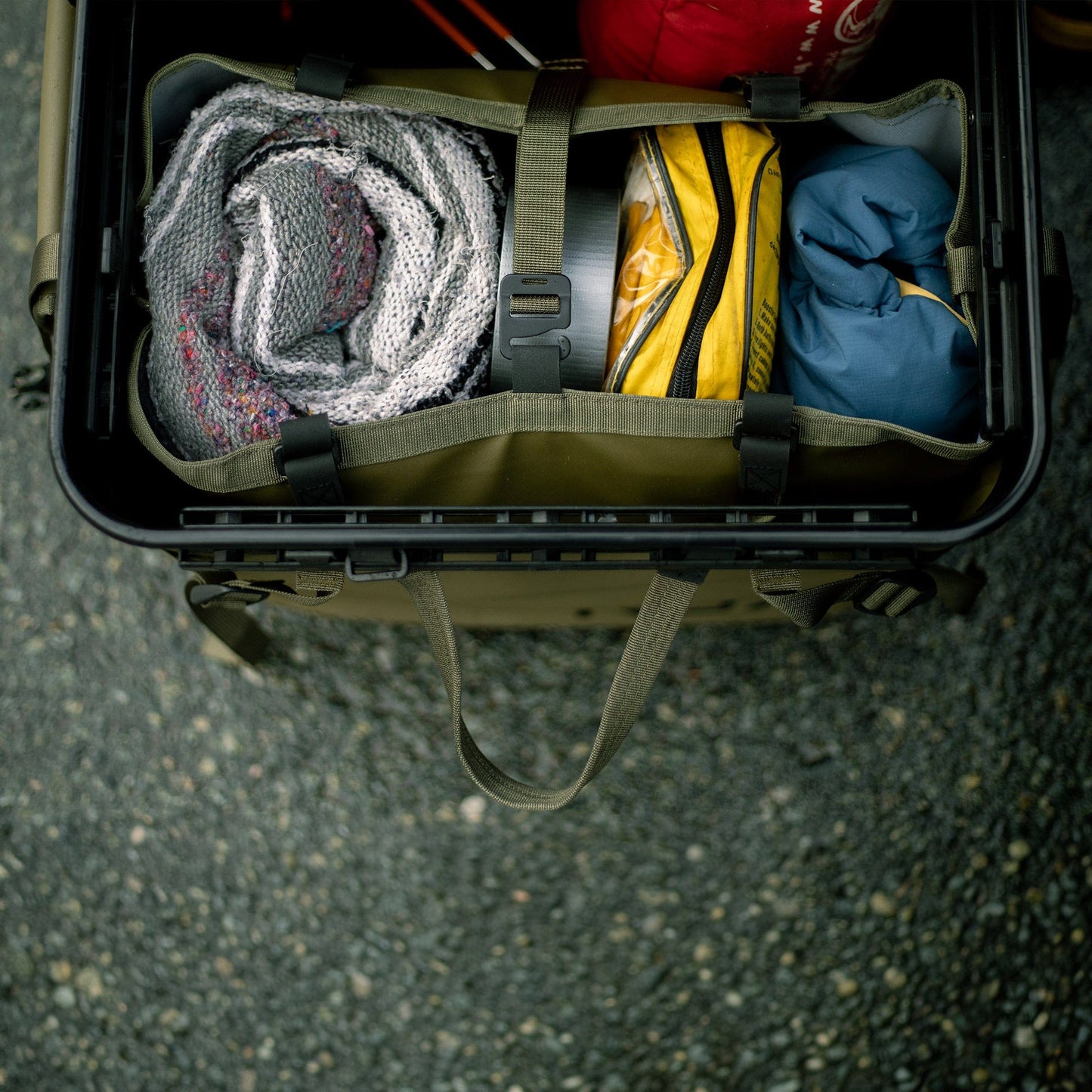 Rux Bag 25L designed for organizing outdoor gear for camping, road tripping, and spending time outside.