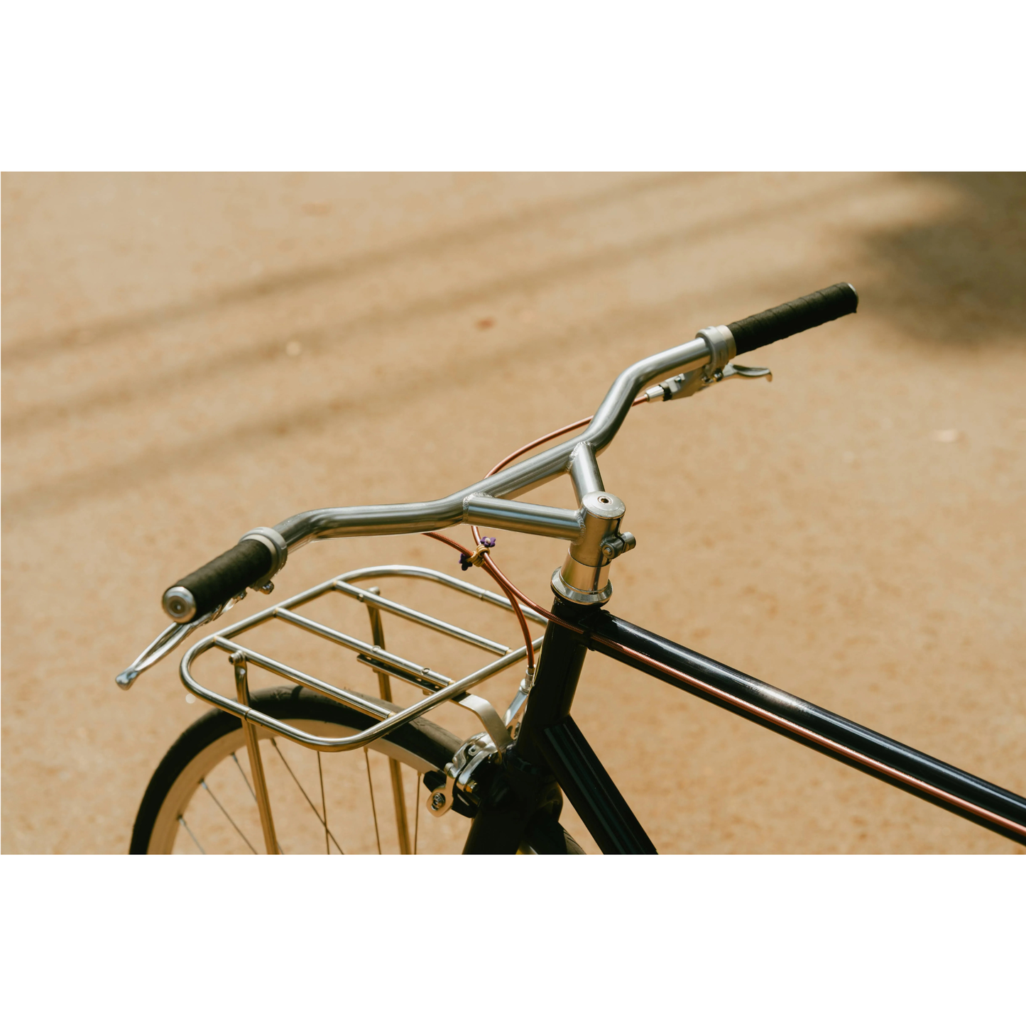 SimWorks Still Cruisin’ Bar chromoly construction silver option on bicycle