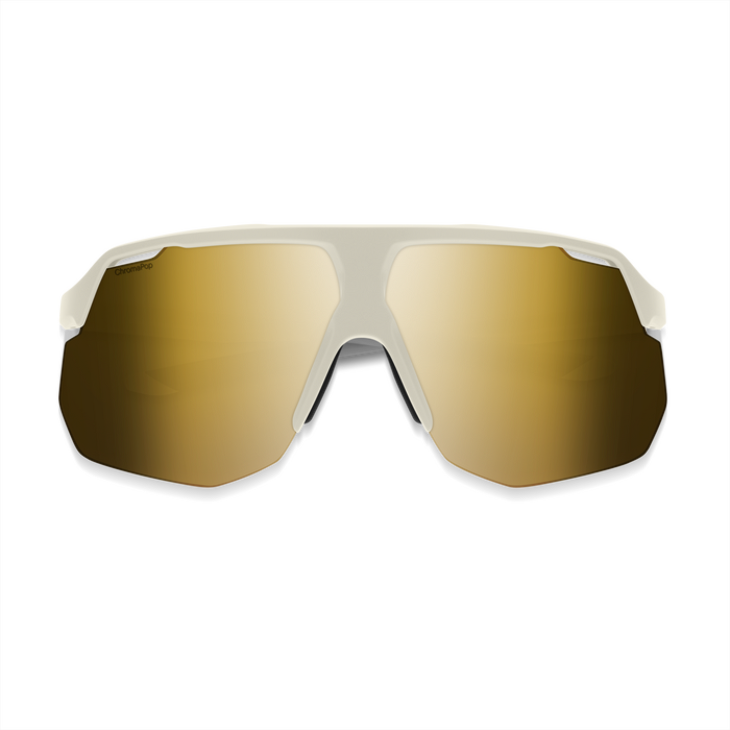 Smith Motive Performance Sunglasses – Matte Bone frame with CP Black Gold Mirror lens front view