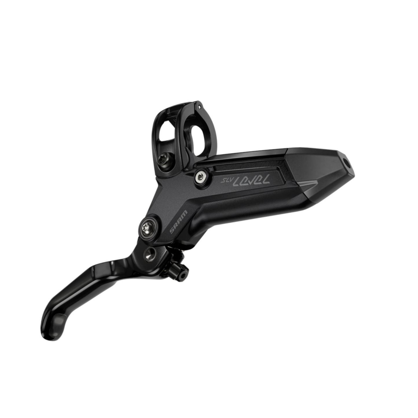 SRAM Level Silver Stealth 4‑Piston Brake lever, angled view