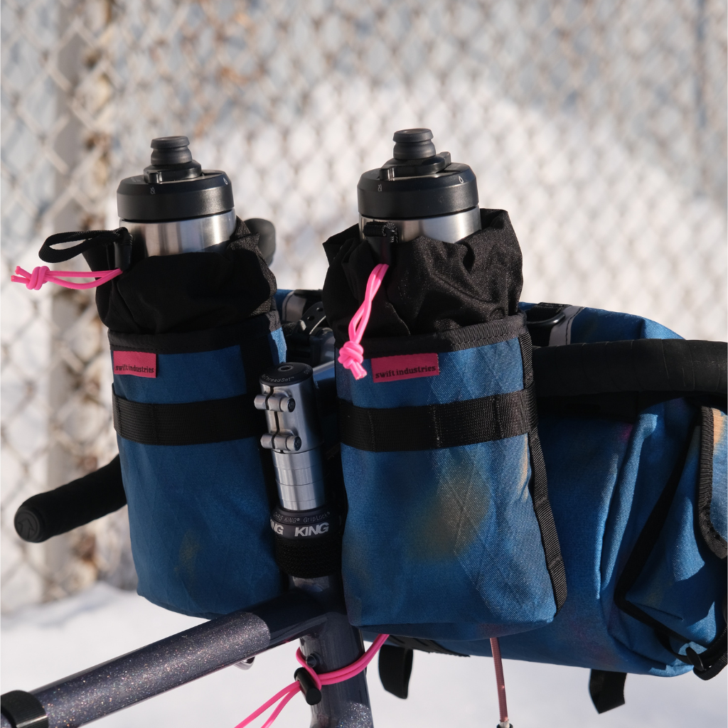 Swift Industries Luminary Gibby Stem Bags mounted on a handlebar bike