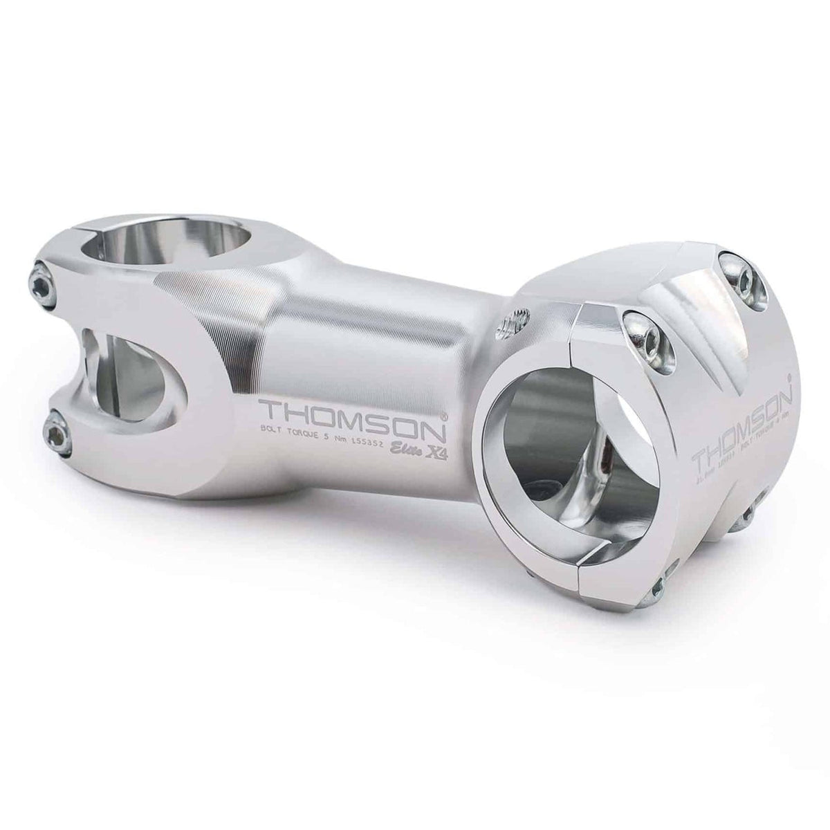Thomson Elite X4 0-degree bicycle stem with precision CNC-machined construction and 1 1/8-inch steerer compatibility.