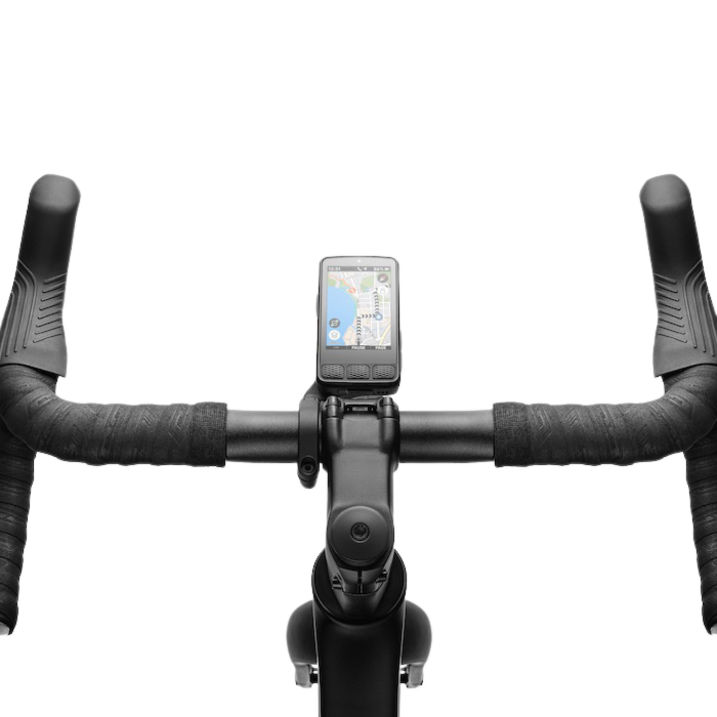 Wahoo ELEMNT ROAM 3 mounted on road bike handlebars top view
