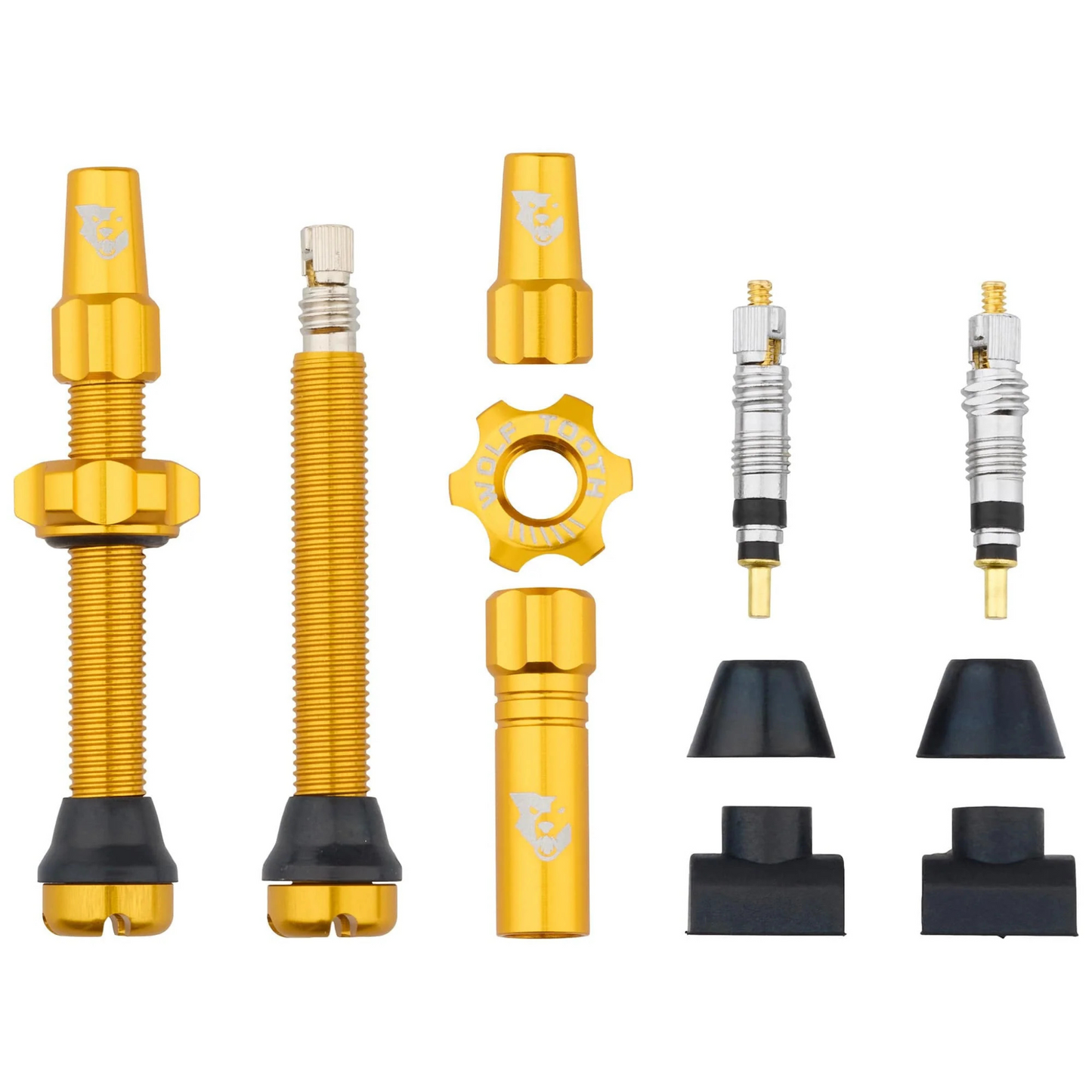 Wolf Tooth Components Tubeless Valve Stem Kit Gold