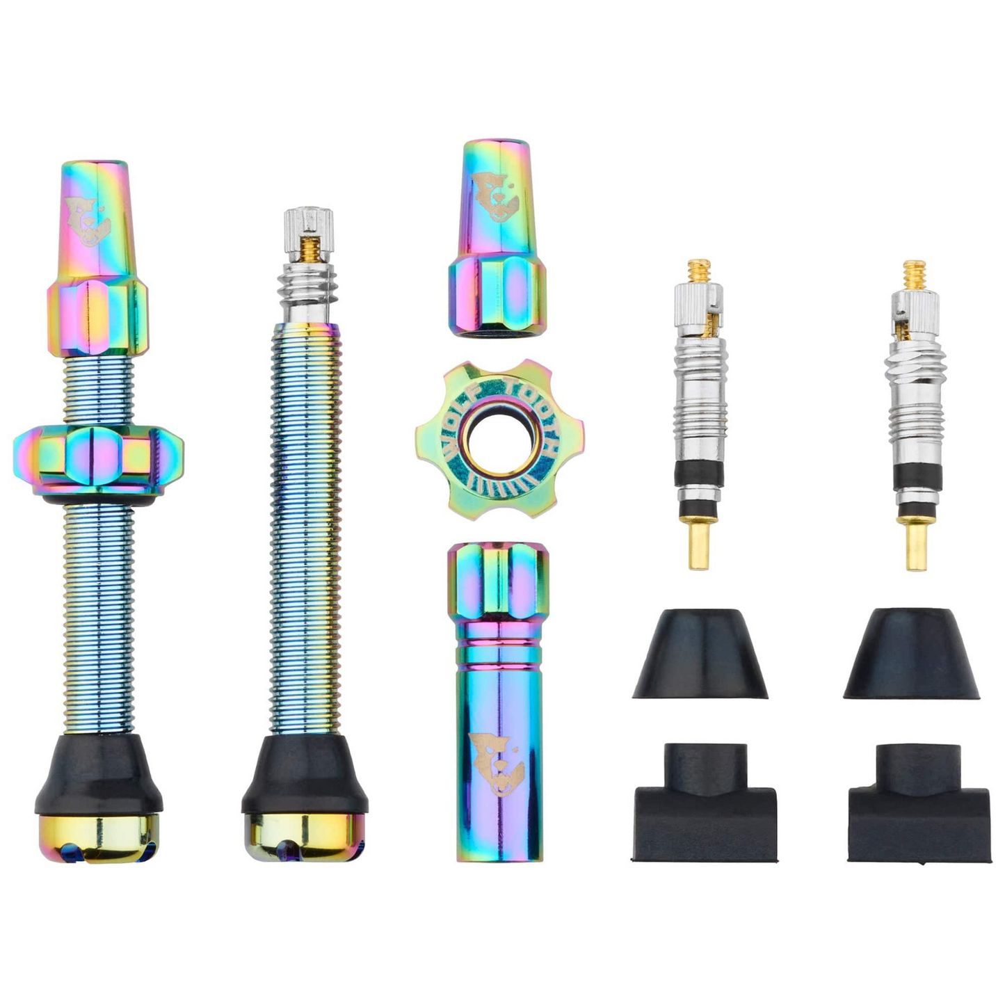Wolf Tooth Components Tubeless Valve Stem Kit Rainbow