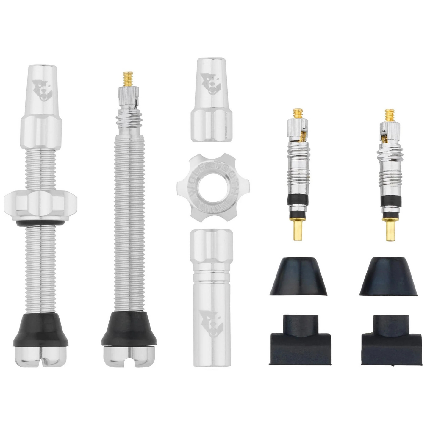 Wolf Tooth Components Tubeless Valve Stem Kit Raw Silver