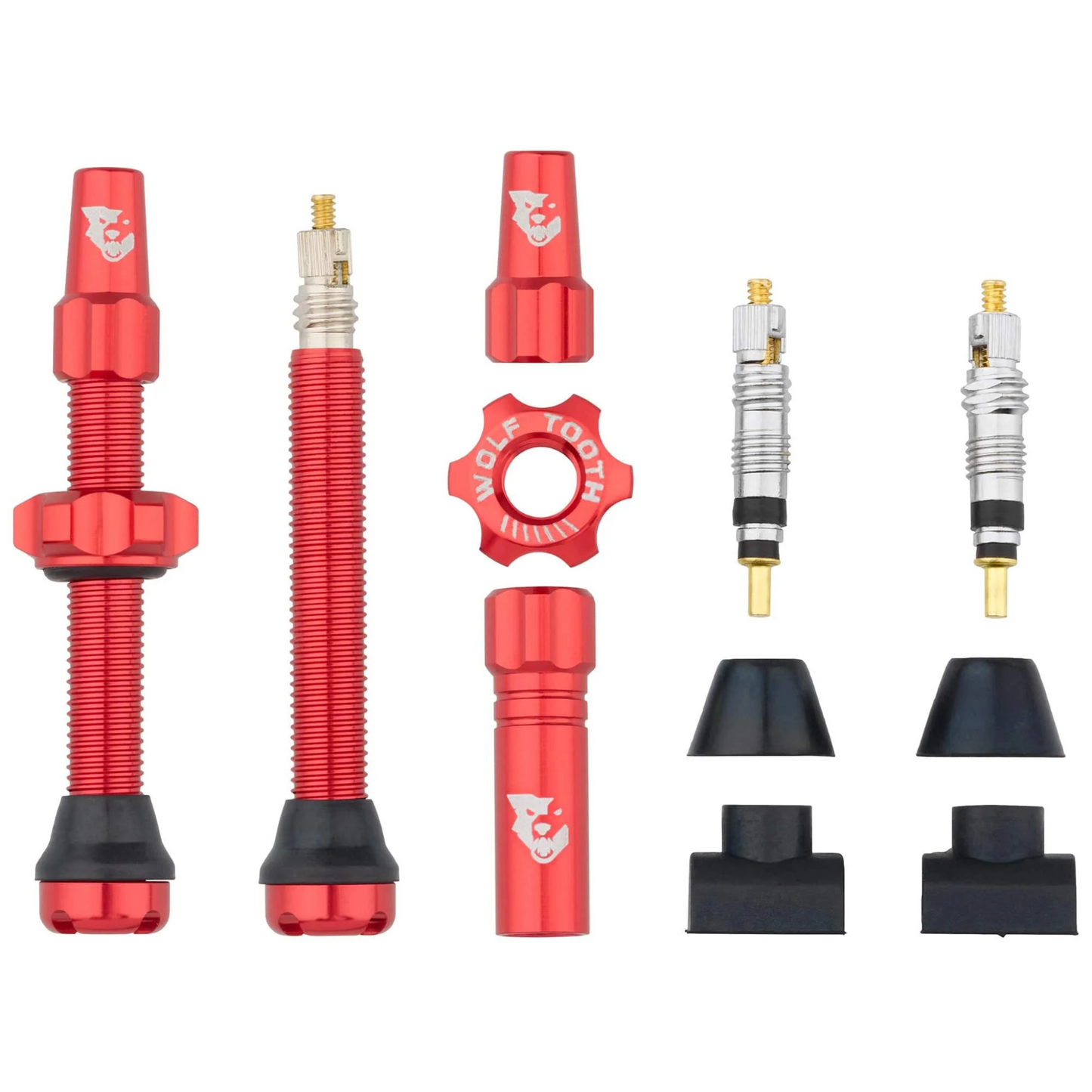 Wolf Tooth Components Tubeless Valve Stem Kit Red
