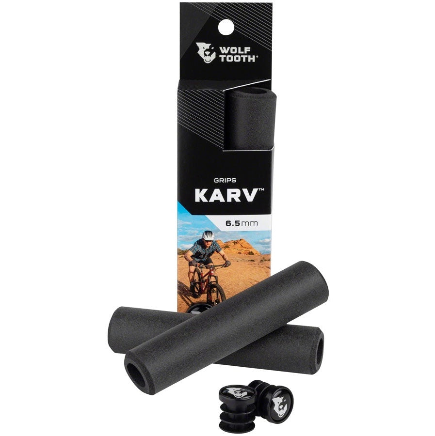 Wolf Tooth Silicone Mountain Bike Grips: Fat Paw Black