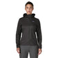 Patagonia Women's Houdini in Black w/Black lightweight windbreaker jacket made from recycled nylon ripstop with adjustable hood, zippered chest pocket and reflective P-6 logo.