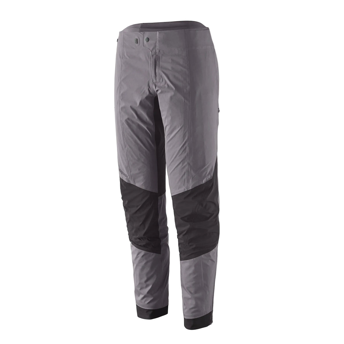Patagonia Men's Dirt Roamer Storm waterproof mountain bike pants with reinforced knees, adjustable OppoSet® waistband, zippered thigh pockets and leg openings.
