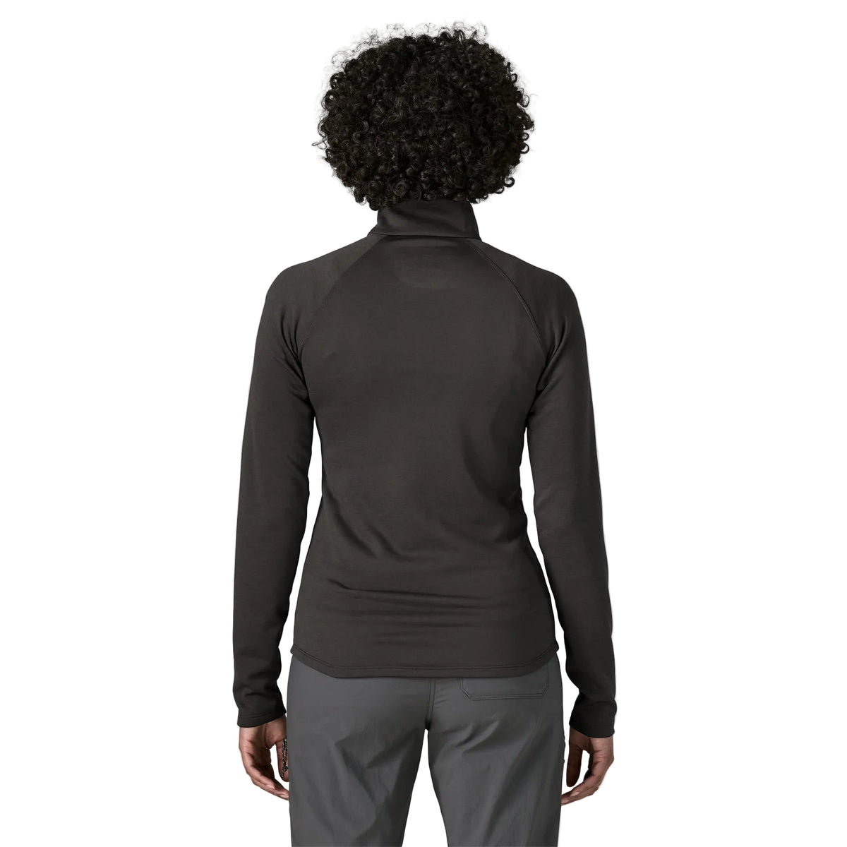 Patagonia Women's R1 Ultralight 1/2-Zip Pullover featuring lightweight recycled polyester double-knit fabric, deep front zipper and vertical zippered chest pocket.