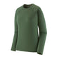 Patagonia Women's Capilene Thermal Weight Crewneck in Canopy Green, featuring Polartec® Power Grid® fleece, raglan sleeves and thumb loops.