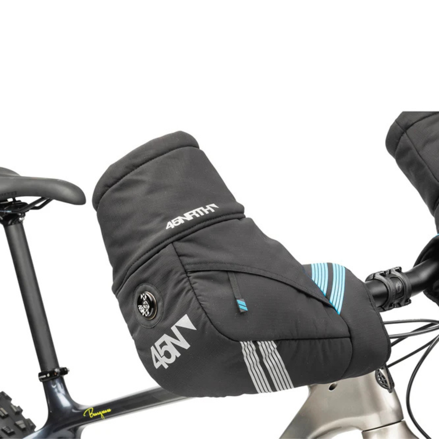 45nrth Cobrafist pogies flat bar detailed right side view