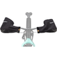 45NRTH Draugenklaw flat bar cycling pogies with nylon shell, open wrist design, reflective details and bar-end attachment for winter wind protection.
