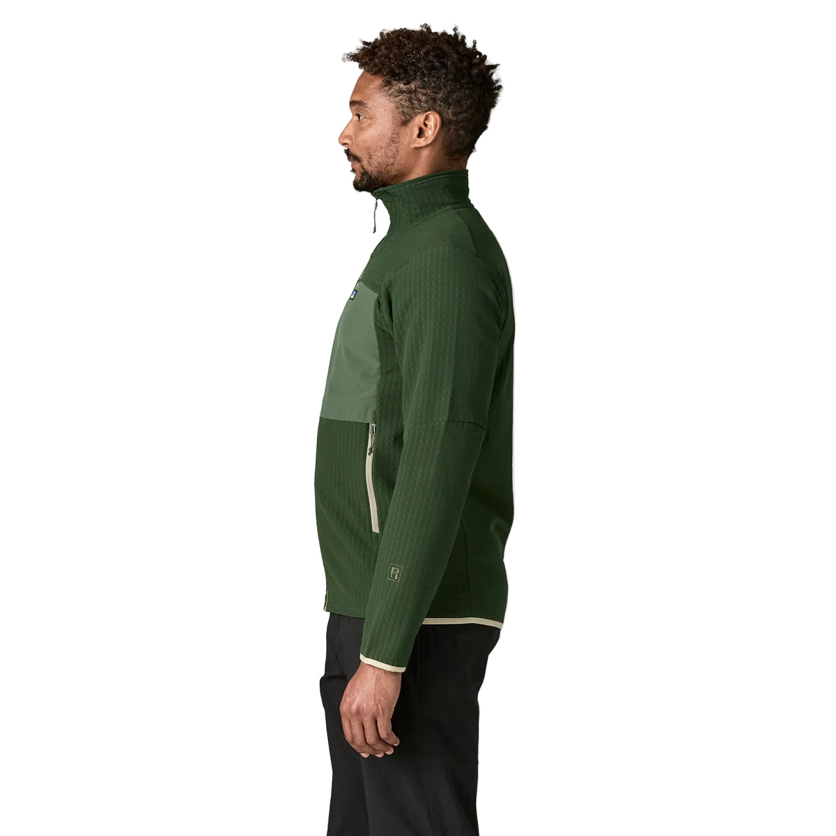 Patagonia Men's R2 TechFace Jacket featuring high-loft stretch fleece, full-length zipper, chest pocket and two zippered handwarmer pockets.