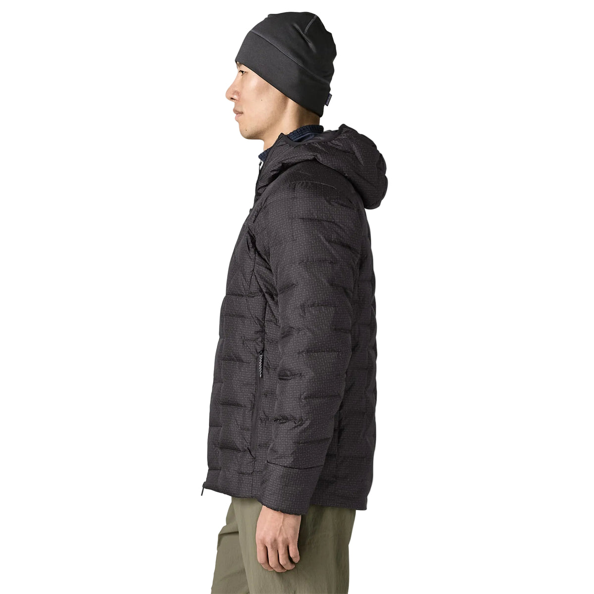 Patagonia Men's Durable Down Hoody featuring abrasion-resistant ripstop fabric, insulated adjustable hood, full-length zipper and quilted down construction.