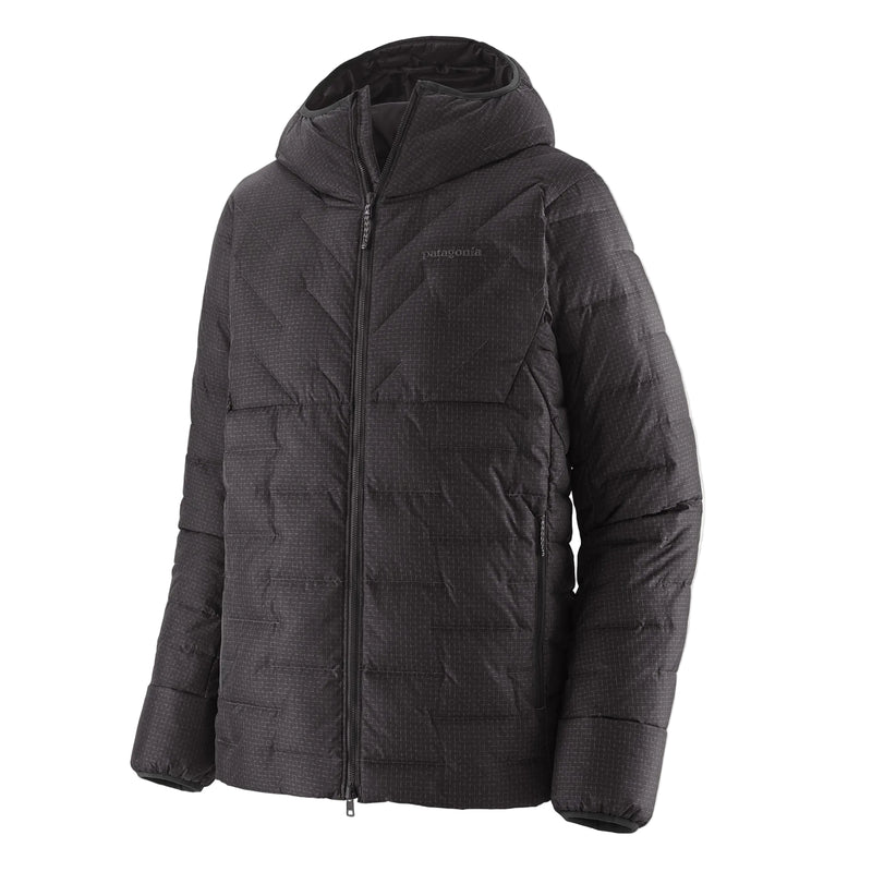 Patagonia Men's Durable Down Hoody featuring abrasion-resistant ripstop fabric, insulated adjustable hood, full-length zipper and quilted down construction.