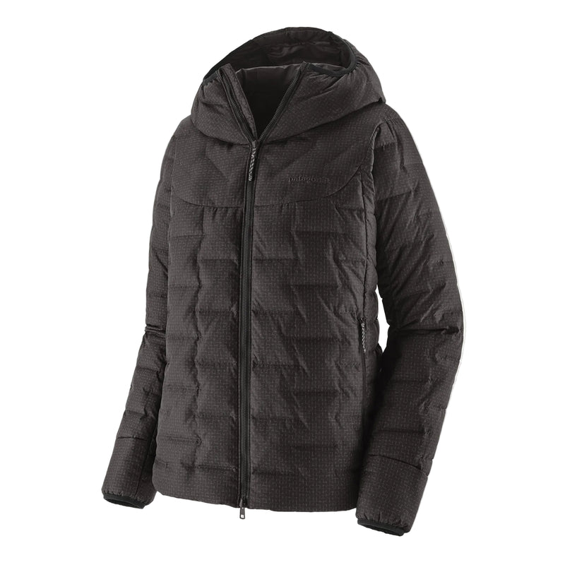 Patagonia Women's Durable Down Hoody featuring abrasion-resistant ripstop fabric, insulated adjustable hood, full-length zipper and quilted down construction.