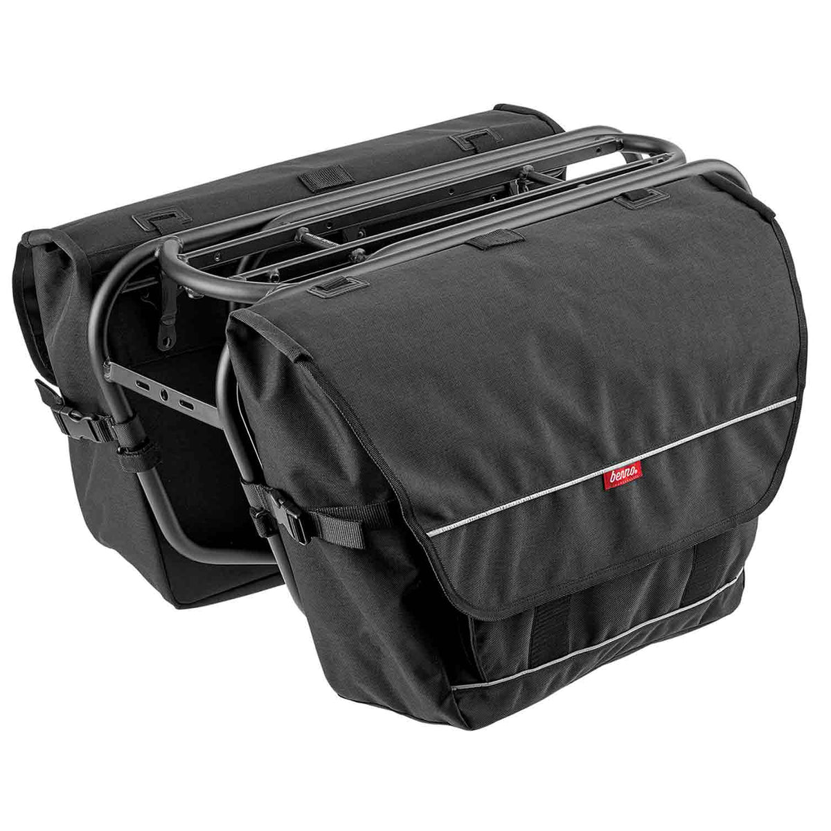 Benno Utility Pannier 30L cargo bag with adjustable straps for carrying boxes, oversized items and other loads on compatible Benno bikes.