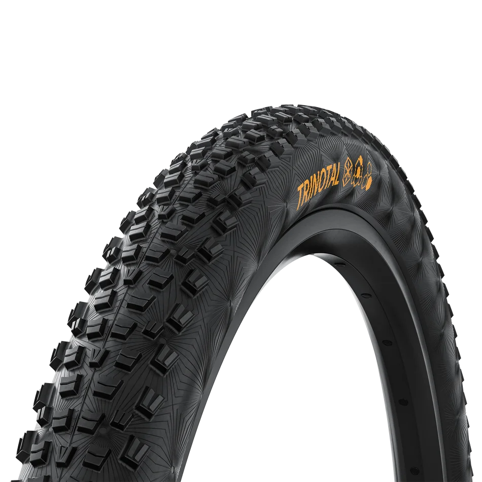 Continental Trinotal MTB Tire Tread and side wall close up view