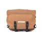 Outer Shell Mega Bar Bag in Brown - large top load bicycle handlebar bag for touring, commuting and bikepacking with daisy chain and side pockets