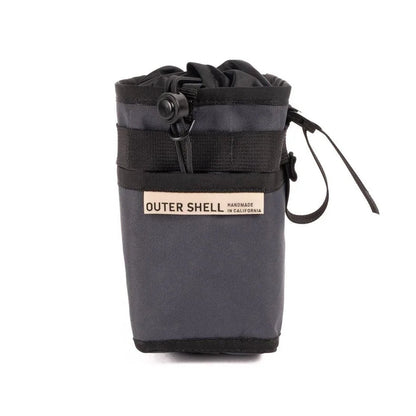 Outer ShellStem Caddy bicycle handlebar bag in Graphite EcoPak designed for storing essentials on your bike