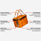Rux 70L Gear Box for organizing outdoor equipment for camping, biking, hiking, rock climbing and road tripping. Modular gear box in Orange with waterproof press-seal lid.
